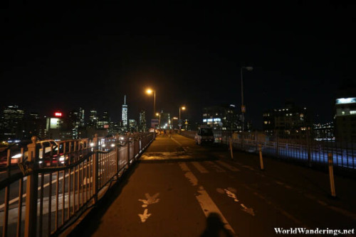 Walking the Brooklyn Bridge at Night