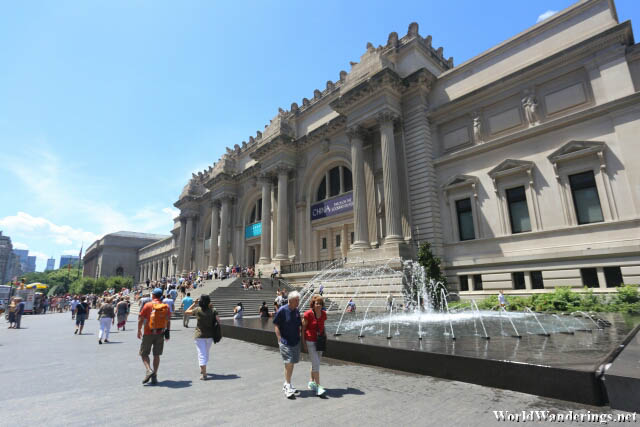 Outside the Metropolitan Museum of Art in New York