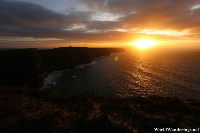 Golden Sunset at the Cliffs of Moher