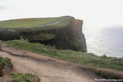 Walking Along the Cliff Side of the Cliffs of Moher
