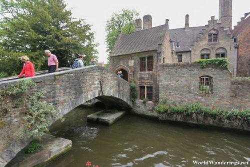 Old Bridge Across the Canal in Bruges Historic Town