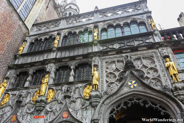 Beautiful Detail on the Basilica of the Holy Blood in Bruges