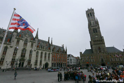 View of Market Square in Bruges