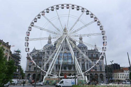 Ferris Wheel in Front of the Antwerp Railway Station