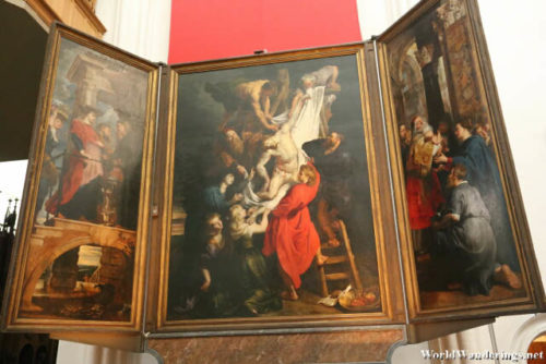 The Descent from the Cross by Peter Paul Rubens at the Cathedral of Our Lady in Antwerp