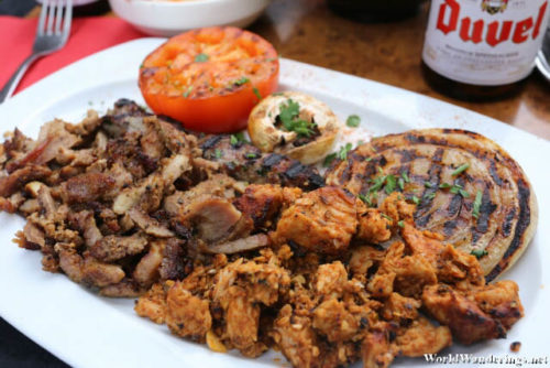 Plateful of Meat the Finjan Restaurant