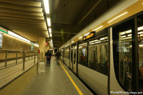 Underground Tram Station in Brussels