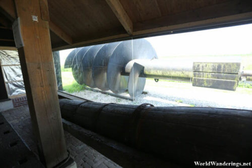 Archimedes Screw Used to Pump Water in a Windmill