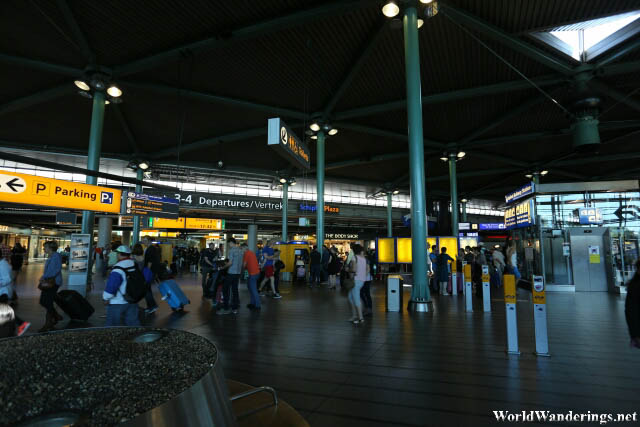 Inside Amsterdam Airport Schiphol Terminal Building