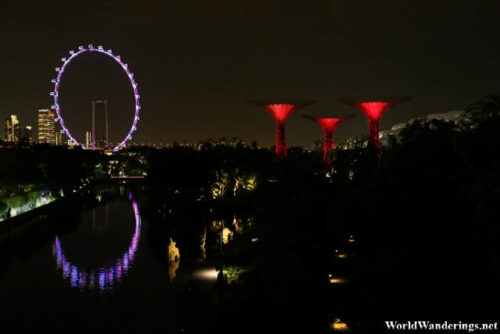 Singapore Flyer and the Supertrees at the Gardens by the Bay