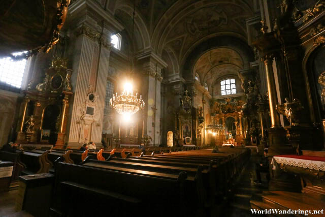 Inside the Church of Saint Anne in Warsaw