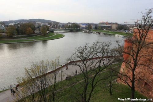 View of the Vistula River at Wawel Castle