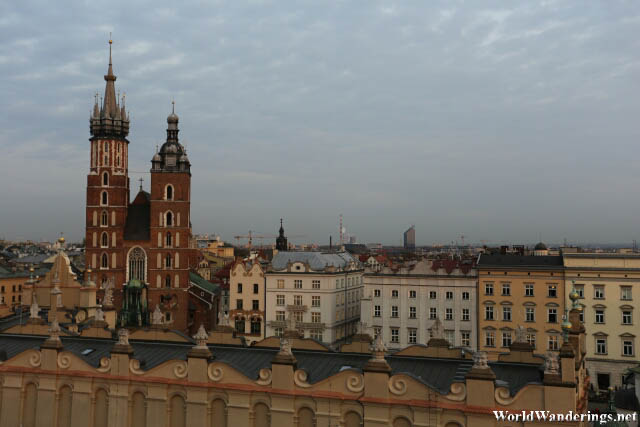 Saint Mary's Basilica at Krakow Main Market Square