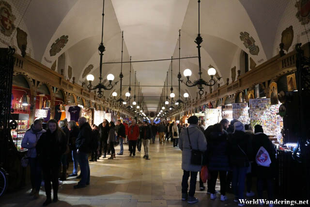 Inside the Krakow Cloth Hall