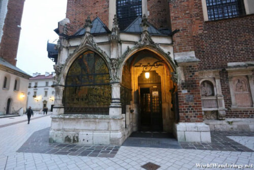 Outside Saint Barbara's Church in Krakow