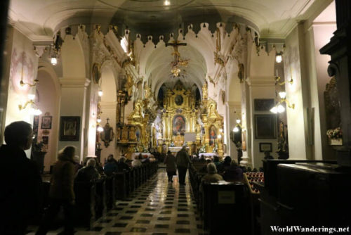 Inside Saint Florian's Church in Krakow