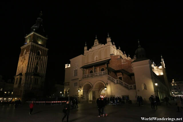 Cloth Hall at Krakow Market Square at Night