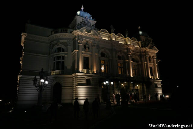 Juliusz Słowacki Theatre in Krakow at Night