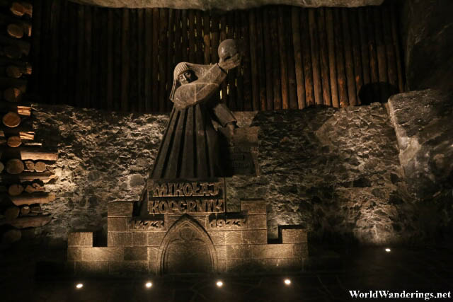 Rock Salt Sculpture of Nicolaus Copernicus at the Wieliczka Salt Mine