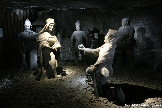 Sculpture of the Princess Kinga at the Wieliczka Salt Mine