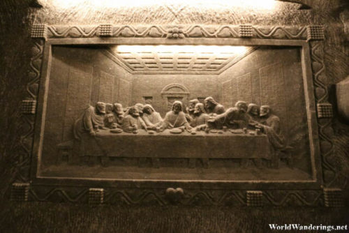 Bas Relief of the Last Supper at Saint Kinga's Chapel