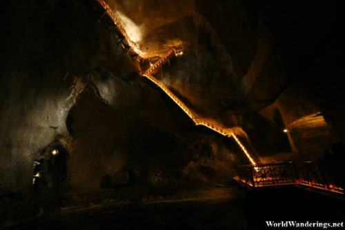 Underground Chamber with Pool at the Wieliczka Salt Mine
