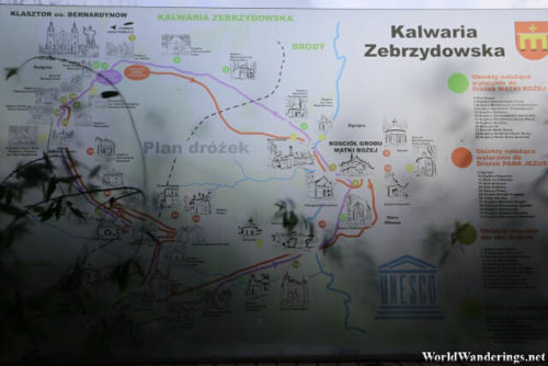 Map of Kalwaria Zebrzydowska 