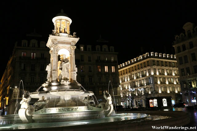 Fountain at Place des Jacobins in Lyon