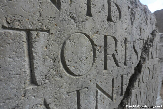 Beautiful Carved Letters at the Ancient Theater of Fourvière