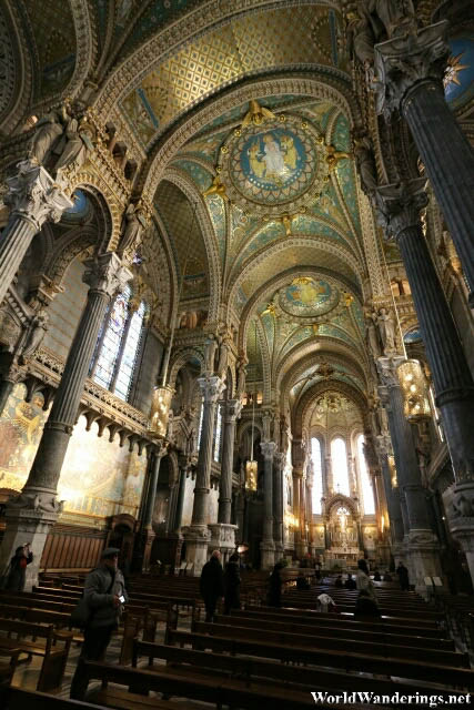 Inside the Basilica of Notre-Dame de Fourvière