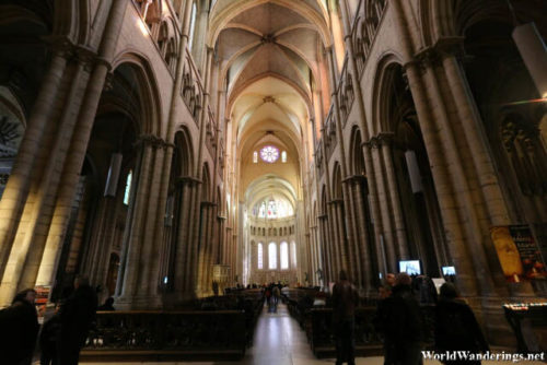 Gothic Interiors of Inside the Cathedral of Saint John the Baptist in Lyon