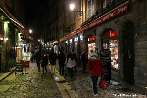 Shops Lining the Streets of Vieux Lyon