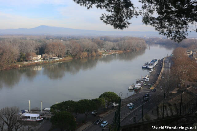 View of the Rhône River from Rocher des Doms