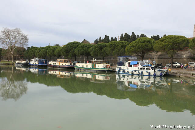 Boats Along the Canal du Midi