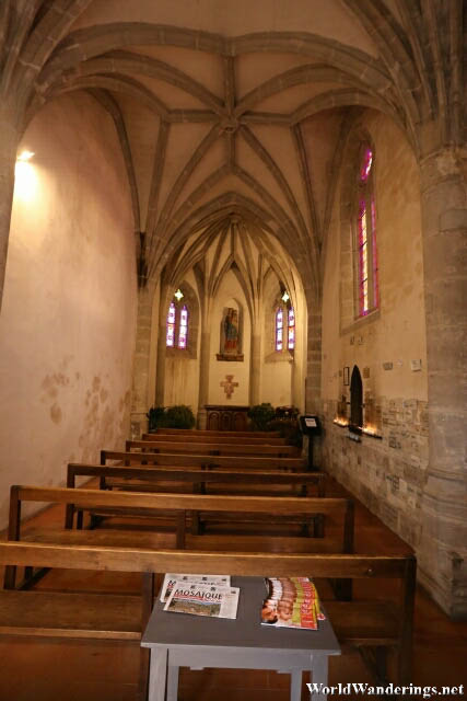 Inside the Chapel of Notre Dame de la Sainte in Carcassonne