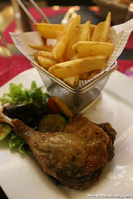 Duck Confit at the Le Bristol Cafe in Toulouse