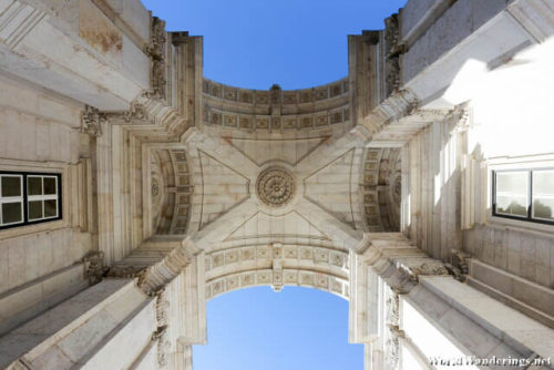 Underneath the Rua Augusta Arch in Lisbon