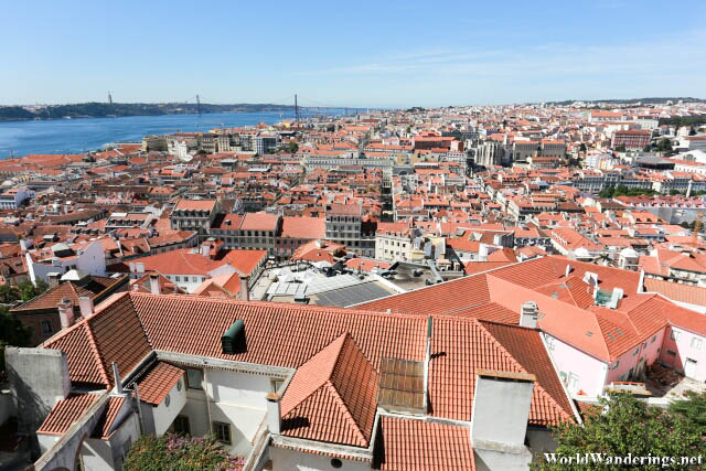 Admiring the City of Lisbon from Castelo de São Jorge