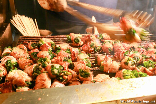 Meat with Spring Onions at Shilin Night Market