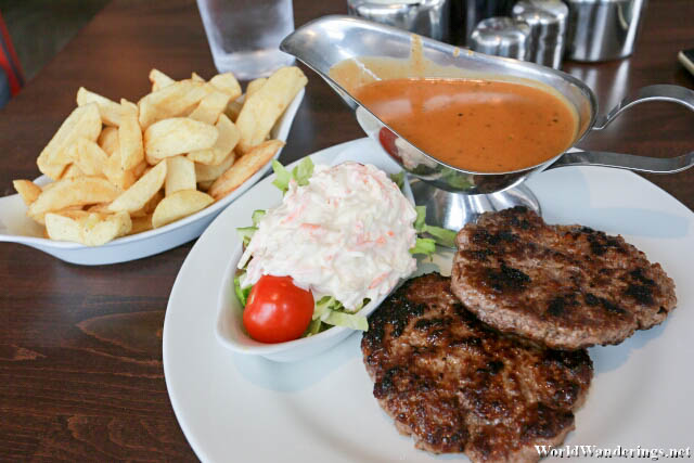Meat Patties for Lunch at Hotel Nad Oceanem Restaurant