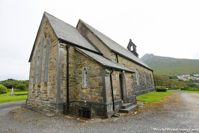 Outside the Church of Saint Thomas in Achill Island