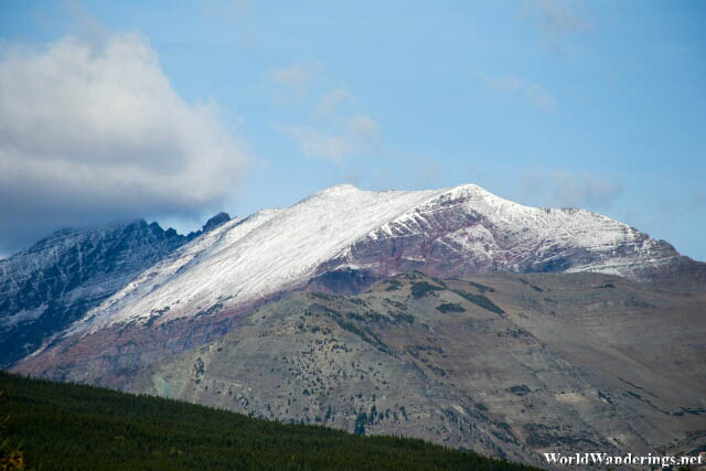 Snow on the Upper Slopes in the Mountains of Glacier National Park