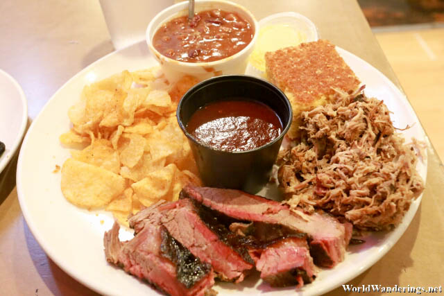 Big Plate of Barbeque at Piggyback Barbeque in Whitefish