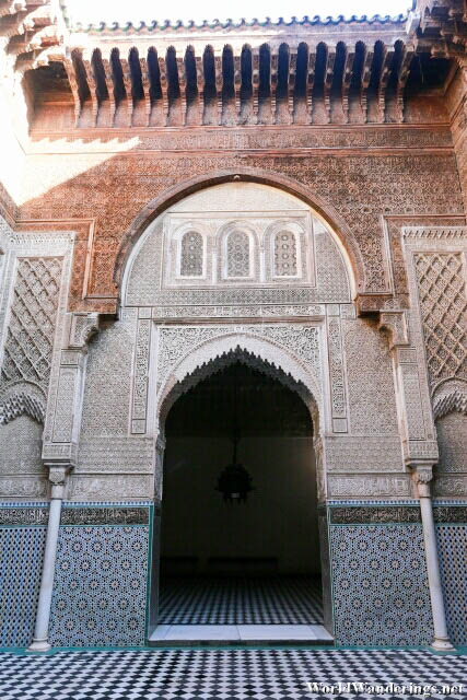 Door to the Inner Chamber at the Al-Attarine Madrasa in Fès