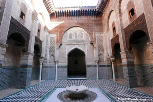 Inside the Al-Attarine Madrasa in Fès