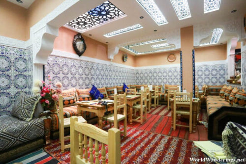 Inside Restaurant Aicha in Meknès
