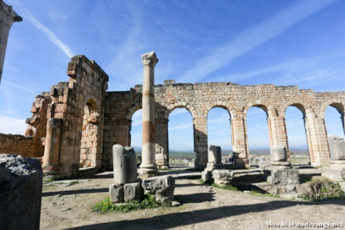 Arches and columns at the Ruins of the Basilica in Volubilis