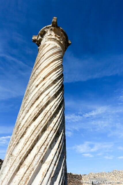 Spiral Column at the House of Columns in Volubilis