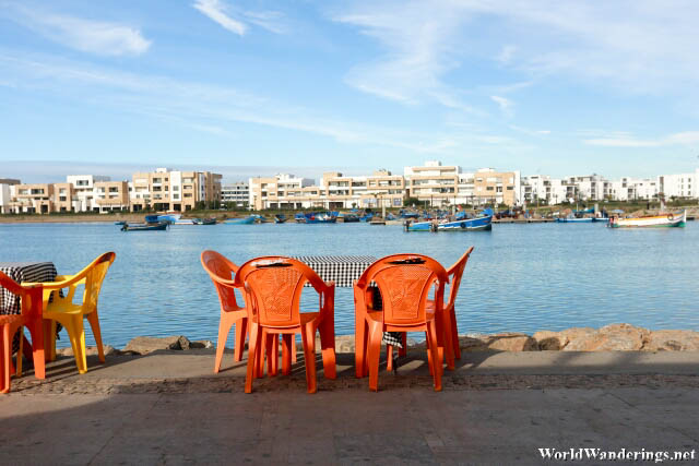 Monoblock Chairs Along the Oued Bou Regreg in Rabat