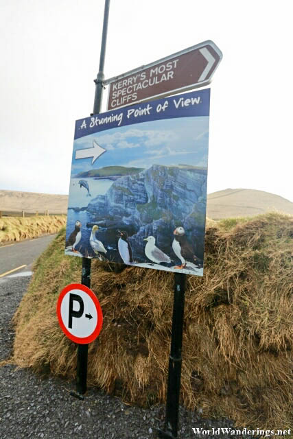 Sign Pointing to Kerry's Most Spectacular Cliffs